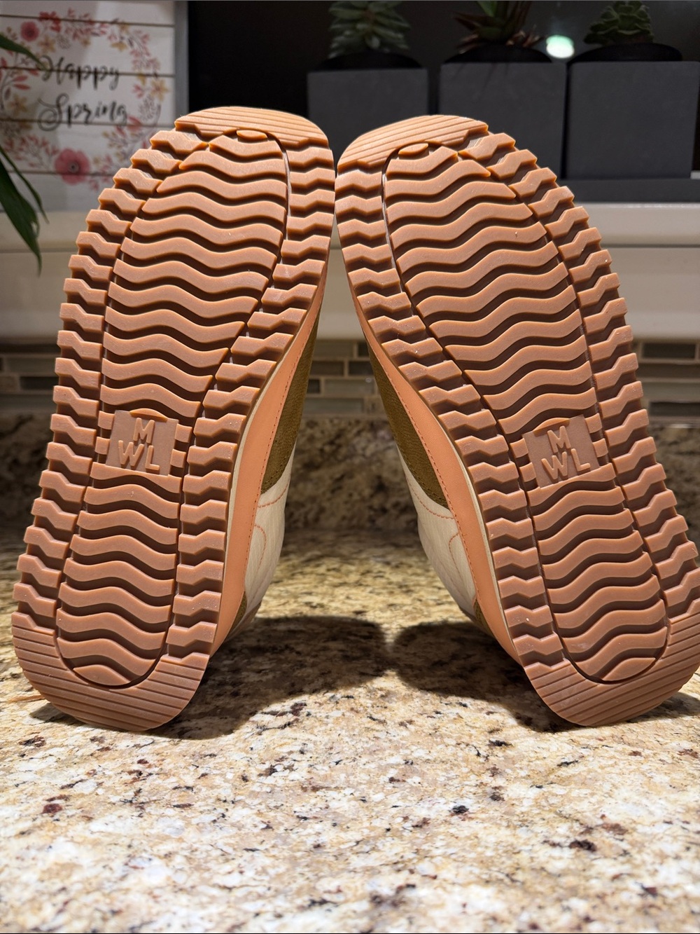 NWOT - Madewell Women’s Casual Runner Sneakers - White, Olive & Pink; Never Worn - Picture 7 of 8